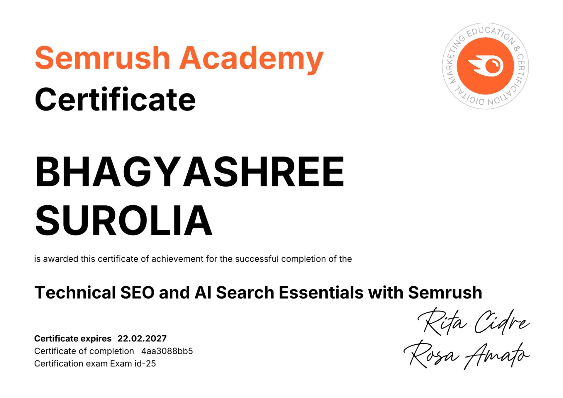 Technical SEO & AI Search Specialist Semrush Certified Search Visibility, Indexing & Ranking Optimization Expert